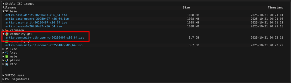 download artix community gtk edition