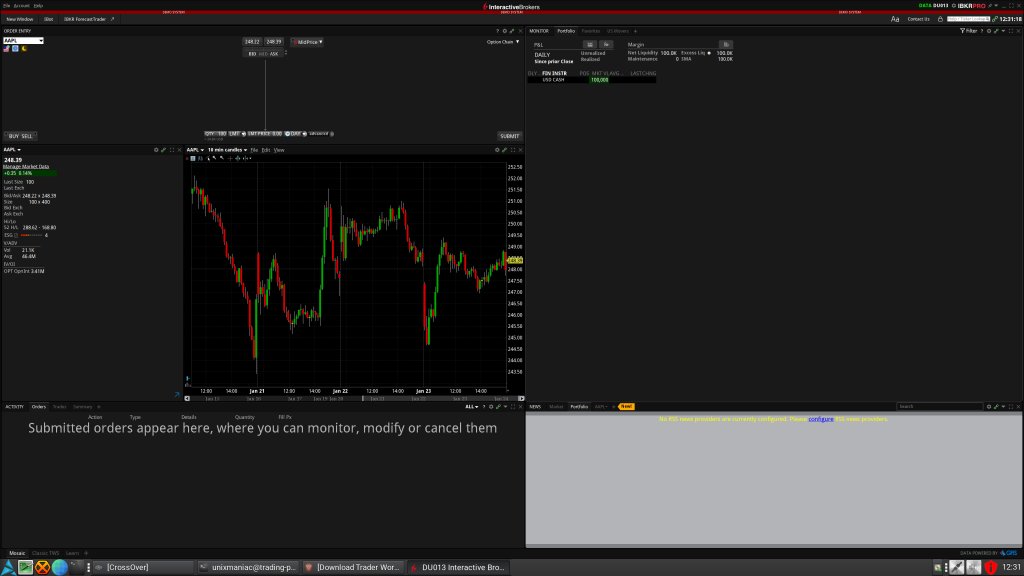 Interactive Brokers TWS (Trader Workstation) Running On Linux