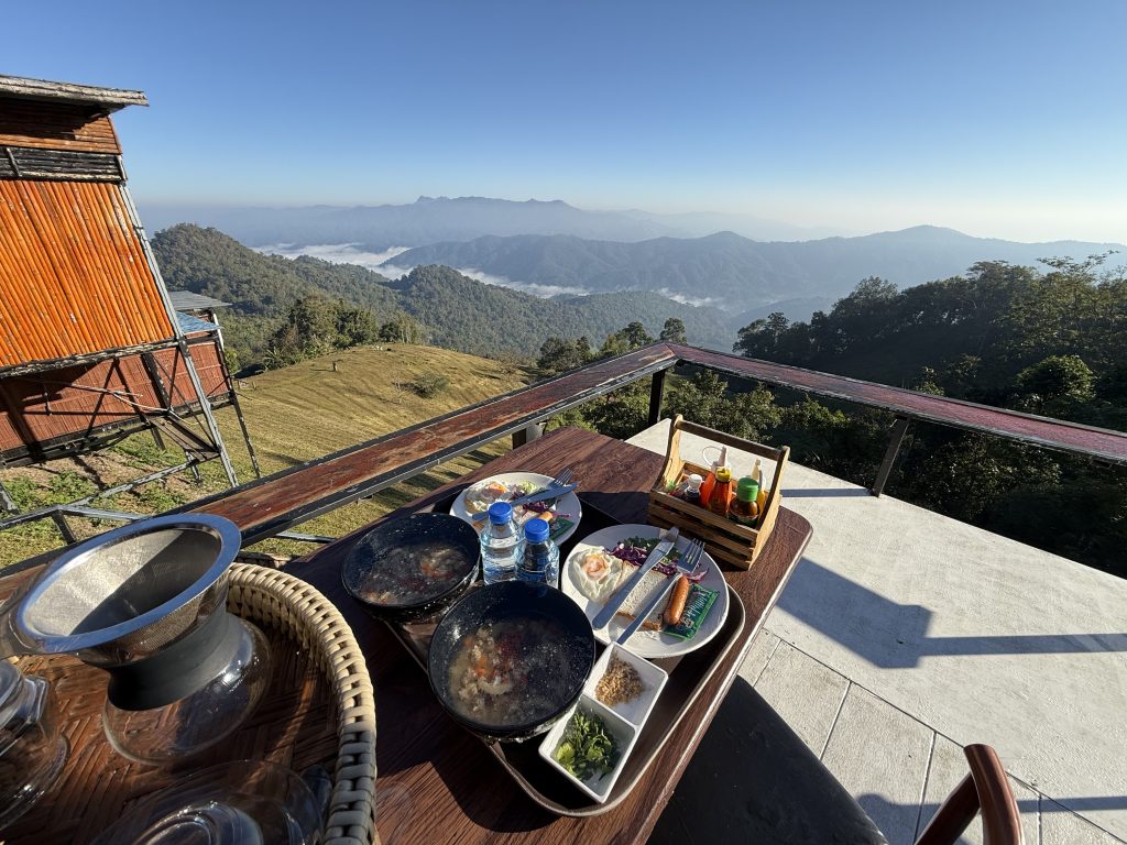 Breakfast on top of the mountain in Chiang Mai Thailand
